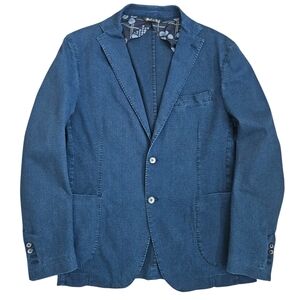 JERRY KEY Blazer‎ Men's 40 EU 50 Blue Cotton GIACCA Jacket UNSTRUCTURED
